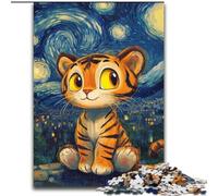 Puzzle Tigre Ciel Nocturne 1000 pièces pour Adultes et Adolescents, Assemblage de Motifs Amusant à la Maison, Cadeau d'anniversaire, Cadeau de Voyage (50x75cm)