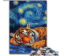 Puzzle Tigre Ciel Nocturne pour Adolescents 1000 Pièces, Jouets Éducatifs, Jeux Anti-Stress, Cadeaux d'anniversaire Uniques (26x38cm)