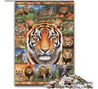 Puzzle Tigre Collage 2000 pièces pour Adultes et Adolescents, Jouets éducatifs et éducatifs, Jeux en Famille avec Affiche et fiche de Questions-réponses (70x100cm)