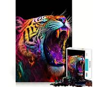 Puzzle Tigre Coloré 1000 Pièces pour Adolescents Améliore la Mémoire Loisirs à la Maison Bordure Précise Cadeau Exquis 38x26cm