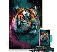 Puzzle Tigre Coloré 1000 Pièces pour Adultes Jeu de logique et de réflexion Découpe précise 38x52cm