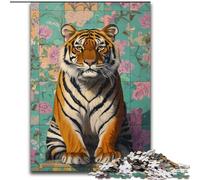 Puzzle Tigre dans la Salle de Bain 1000 pièces pour Adultes et Adolescents, pour Un séjour Relaxant et Un Amour de Couple (50x75cm)