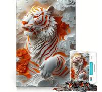 Puzzle Tigre dans Un Nuage Luxuriant, 1000 pièces, pour Adolescents, renforce la mémoire, Anti-Stress, Bords Lisses, Cadeau de Noël 50x75cm