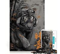 Puzzle Tigre dans Une forêt de bambous pour Adultes, 1000 pièces, Casse-tête, Passe-Temps à la Maison, Assemblage d'image, Cadeau mémorable 38x52cm