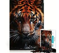Puzzle Tigre Difficile pour Adultes 1000 Pièces Jeu Intelligent et Amusant Découpe Précise Cadeau Artistique 38x52cm