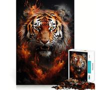 Puzzle Tigre Éclaboussé de Poudre pour Adolescents 1000 Pièces Jouet Cognitif Silencieux Cadeau de Noël Premium Edge 50x75cm