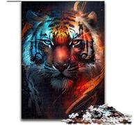 Puzzle Tigre en colère 1000 pièces pour Adultes et Adolescents, Anti-Stress, Vacances à la Maison, Passe-Temps, Amour Entre Couples (26x38cm)