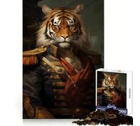 Puzzle Tigre Général pour Adolescents 1000 pièces Améliore la mémoire Amusant et Silencieux Bords précis Cadeau Artistique 38x26cm