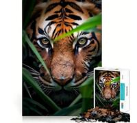 Puzzle Tigre Gros Plan pour Adolescents 1000 Pièces Jeu Intelligent et Apaisant Découpe Facile Cadeau 50x75cm