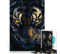 Puzzle Tigre Gros Plan pour Adultes 1000 Pièces Jouet Smart Reason Lien Familial Bords Lisse Décoration Artistique 50x75cm