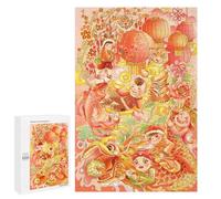 Puzzle tigre lunaire de 1000 pièces, coffret cadeau festival, symbolise la force et la chance dans la tradition chinoise