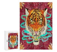Puzzle tigre lunaire de 300 pièces, coffret cadeau festival, symbolise la force et la chance dans la tradition chinoise