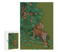 Puzzle tigre lunaire de 300 pièces, coffret cadeau festival, symbolise la force et la chance dans la tradition chinoise