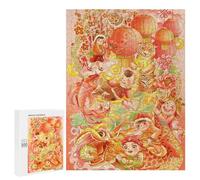 Puzzle tigre lunaire de 500 pièces, coffret cadeau festival, symbolise la force et la chance dans la tradition chinoise