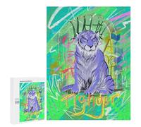 Puzzle tigre lunaire de 500 pièces, coffret cadeau festival, symbolise la force et la chance dans la tradition chinoise