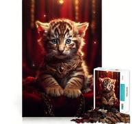 Puzzle Tigre Magicien 1000 Pièces Entraînement Mental Amusant Pièces Découpées Nettement sans Bavures Activité Absorbante pour des Soirées Calmes (50x75cm)
