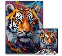 Puzzle Tigre psychédélique 1000 pièces Puzzles impossibles pour Adultes pour Les Anniversaires et Les fêtes 26x38cm / 10,23x14,96 Pouces