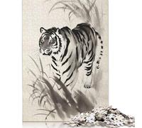 Puzzle Tigre Qui se Cache, Stimulant et Stimulant, en Carton 100% recyclé, pour Adultes et Adolescents, Cadeau d'anniversaire, 1 000 pièces (26 x 38 cm)
