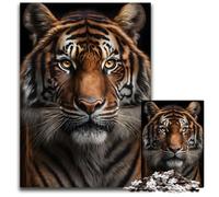 Puzzle Tigre Regarde dans Mes Yeux 1000 pièces en Carton pour Noël, Halloween, Pâques, Nouvel an 26x38cm/10,23x14,96 Pouces