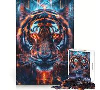 Puzzle Tigre Rituel Antique 1000 Pièces pour Adolescents Entraînement de la Réflexion Plaisir Facile Découpe Uniforme Cadeau de Noël Chic (38x26cm)