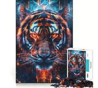 Puzzle Tigre Rituel Antique pour Adolescents 1000 Pièces Jeu de Stimulation Mentale Pièces Nettement Découpées Facile à Apprendre Plaisir en Famille (38x52cm)