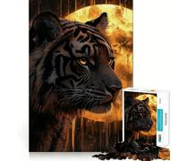 Puzzle Tigre sous la Pleine Lune pour Adolescents, 1000 pièces, renforce la mémoire, Simple et Amusant, de qualité supérieure, Cadeau mémorable 50x75cm