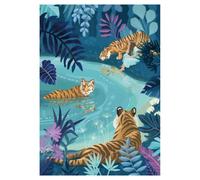 Puzzle Tigres au clair de lune - 1000 pièces en carton écologique