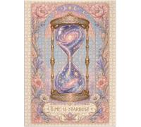 Puzzle Time is Stardust : un sablier rempli de galaxies 300/500/1000 pièces - Puzzle féminin esthétique inspiré des cartes de tarot - 500 pièces (38 × 52 cm)