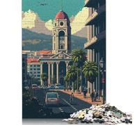 Puzzle Tirana Pixel Art de qualité supérieure, 100% Papier cartonné recyclé, rectangulaire, pour Adultes et Adolescents, Cadeau Unique, 1 000 pièces (26 x 38 cm)