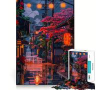 Puzzle Tokyo Anime Jour de Pluie 1000 Pièces pour Adolescents Jeu de Réflexion Plaisir Partagé Bordure Précise Cadeau Père Noël 38x26cm