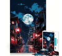 Puzzle Tokyo Moon Night 1000 pièces pour Adultes Stimule la mémoire Moment de détente Assemblage d'une Image Pièce d'art 50x75cm