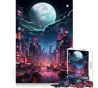 Puzzle Tokyo Moon Night pour Adolescents, 1000 pièces, Jeu d'entraînement cérébral, Image Simple et Amusante à Assembler, Cadeau précieux 50x75cm