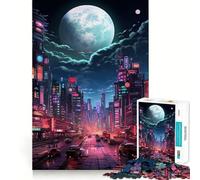 Puzzle Tokyo Moon Night pour Adolescents, 1000 pièces, Jeu d'entraînement cérébral, Image Simple et Amusante à Assembler, Cadeau précieux 50x75cm