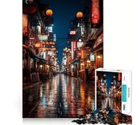 Puzzle Tokyo Neon Lights 1000 pièces pour Adultes Stimule la mémoire Moment de détente Assemblage d'image Pièce d'art 38x52cm