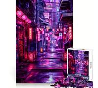 Puzzle Tokyo Nights Cyberpunk 1000 pièces pour Adolescents, Jeu de logique Puissant, activité à la Maison, Bords Transparents, Cadeau précieux 38x52cm