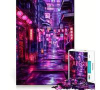 Puzzle Tokyo Nights Cyberpunk 1000 pièces pour Adolescents, Jeu de logique Puissant, activité à la Maison, Bords Transparents, Cadeau précieux 38x52cm