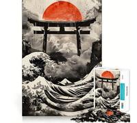 Puzzle Torii et la Grande Vague de 1000 pièces pour Adolescents Jeu Intelligent pour Partager des Moments de complicité Découpe précise Pièce de Collection Artistique 38x26cm