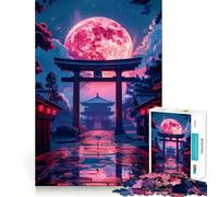 Puzzle Torii Gate au Clair de Lune 1000 pièces pour Adolescents, Jouet Mental Anti-anxiété, découpe Premium, Cadeau élégant 50x75cm