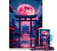 Puzzle Torii Gate au Clair de Lune de 1000 pièces pour Adolescents, Jeu de logique, Passe-Temps Calme, découpe précise, Cadeau Exquis 38x26cm