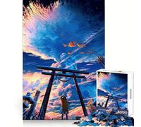 Puzzle Torii Gate au Coucher du Soleil, 1000 pièces, pour Adultes stimule la mémoire, détend l'esprit, Bords précis, liste de souhaits du Père Noël 50x75cm