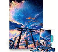 Puzzle Torii Gate au Coucher du Soleil, 1000 pièces, pour Adultes stimule la mémoire, détend l'esprit, Bords précis, liste de souhaits du Père Noël 50x75cm