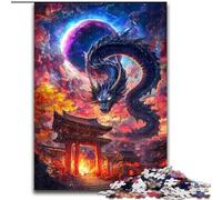Puzzle Torii Gate Dragon 1000 pièces, Anti-Stress, Vacances à la Maison, avec Affiche et fiche de Questions-réponses Assorties (26x38cm)