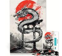 Puzzle Torii Gate Dragon Ink pour Adultes, 1000 pièces, Jeu Intelligent, Anti-Stress, Motif à Assembler, 38x52cm