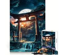 Puzzle Torii Gate Forêt Nocturne Niveau Difficile 1000 Pièces Revalorisation Découpe Claire et Détente Cadeau Unique 50x75cm