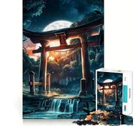 Puzzle Torii Gate Forêt Nocturne Niveau Difficile 1000 Pièces Revalorisation Découpe Claire et Détente Cadeau Unique 50x75cm