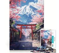 Puzzle Torii Gate Fuji Mount 1000 pièces pour Adultes Stimule la mémoire, détend l'esprit, Bords précis, liste de souhaits du Père Noël 38x52cm