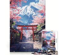 Puzzle Torii Gate Fuji Mount 1000 pièces pour Adultes Stimule la mémoire, détend l'esprit, Bords précis, liste de souhaits du Père Noël 38x52cm