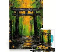 Puzzle Torii Gate Green Poison 1000 pièces pour Adolescents, Jeu de réflexion et de Loisirs, Design élégant, à Assembler, Cadeau raffiné 38x52cm