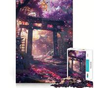 Puzzle Torii Gate Japonais Sakura pour Adultes 1000 pièces Smart Reason Toy Group Joy Smooth Edge Fine Art Piece 38x26cm