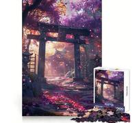 Puzzle Torii Gate Japonais Sakura pour Adultes 1000 pièces Smart Reason Toy Group Joy Smooth Edge Fine Art Piece 38x26cm